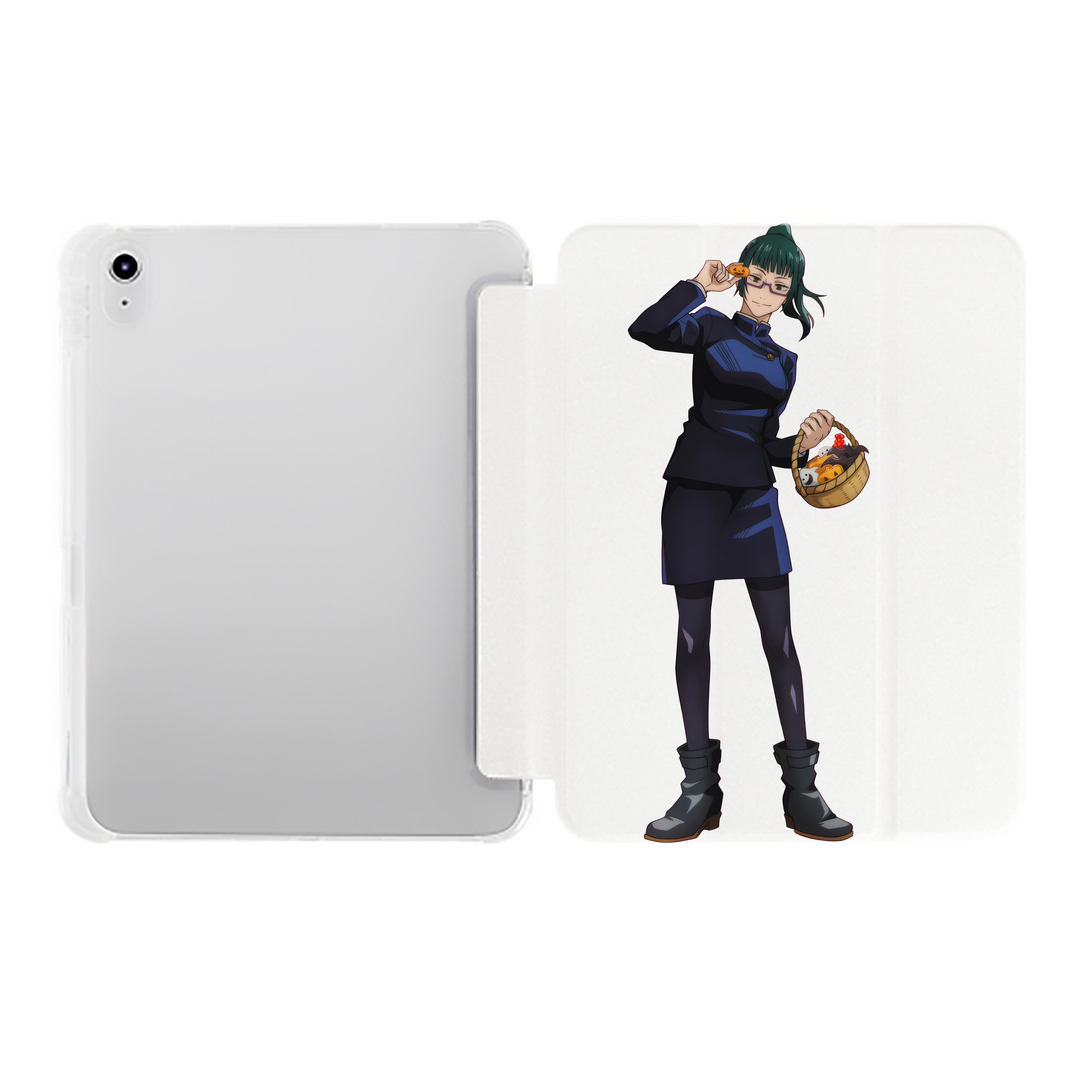 （画像用） 呪術廻戦 Jujutsu Kaisen IPad ケース ペン収納付き 三つ折りスタンド PUレザー×シリコン 対応機種9.5/10.5/10.9インチ